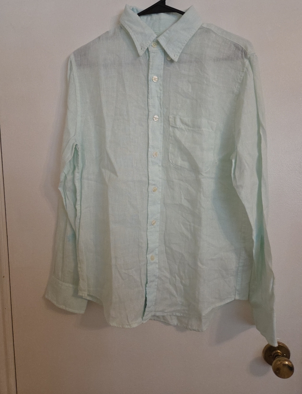 Abercrombie & Fitch Men's Light Mint Button-Down Shirt
